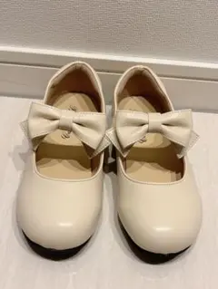 卒園式 入学式 フォーマルシューズ 白 19cm 女の子 キッズ 発表会 結婚式