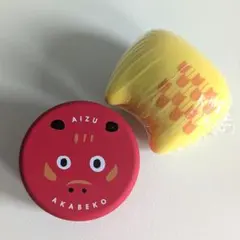 赤べこ　あかべこ　貯金箱　缶　2点セット