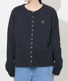 FREAK'S STORE ワンポイント ハート刺繍 コンパクトカーディガン