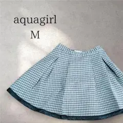 aquagirl チェック柄 フレアスカート M 発表会　卒業式　卒園式のサムネイル