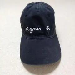 agnès b. cap　アニエス・ベー　キャップ　刺繍ロゴ　ブラック　1のサムネイル