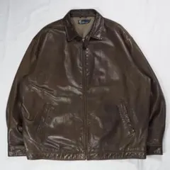 90s Ralph Lauren ラムレザージャケット XXL ブラウン