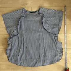 ZARA BASIC ストライプ フレアスリーブ シャツ