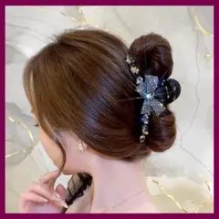 蝶々ヘアクリップ　ヘアクリップ　リボン　ヘアアレンジ　まとめ髪　キラキラ　綺麗
