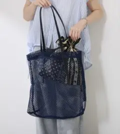 manipuri ♡ネイビー メッシュバッグのサムネイル
