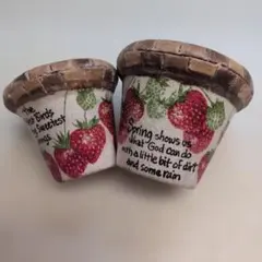 ぺこりぃさまご購入品 リメイク鉢 プラスチック鉢 いちごカップ3つ