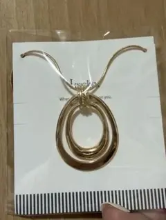 Lycka ネックレス　ゴールド 二重オーバル