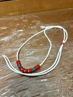 ホワイトハーツ　鹿革紐　ターコイズ　ビーズ　/ ゴローズ　カスタム　フェザー