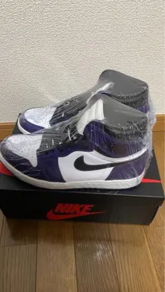 ナイキ エアジョーダン1 レトロ ハイ コート パープル ホワイト