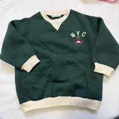 OOTT BÉBÉ NYCロゴトレーナー Mサイズ グリーン　100cm 韓国服