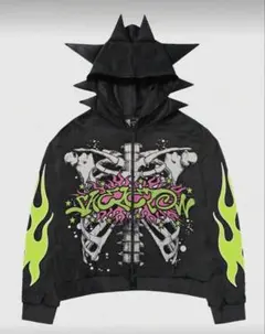 最近値下げ‼︎在庫限り‼︎スパイクフード パーカー　y2k USUKドリル