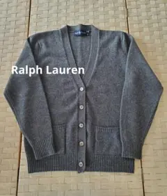 Ralph Lauren グレー Vネックカーディガン M