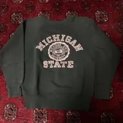 70s Champion Sweat Flocky Print MICHIGAN - メルカリ