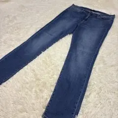 UNIQLO ハイライズシガレットジーンズ　ダークブルー ストレートデニム
