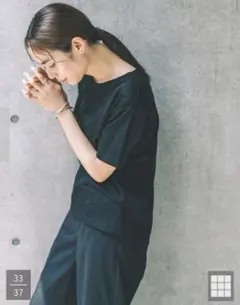 カノコプルオーバー　ブラック　黒　クルーネックt