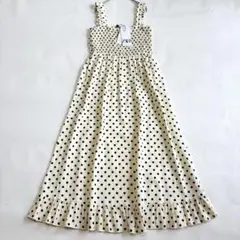 【タグ付】ZARA ザラ　シャーリング ドット ロングワンピース　フリル　マキシ