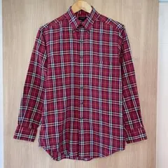 90s Burberrys 希少 長袖シャツ チェック柄 ボルドーレッド　L 90s Burberrys 希少 長袖シャツ チェック柄 ボルドーレッド L - メルカリ