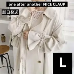 ナイスクラップ２回着用袖リボントレンチコート 大きめアウターベージュ通勤服 Lのサムネイル