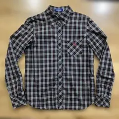 【美品】バーバリーブルーレーベル　シャツ　サイズ40(L)黒系チェック柄