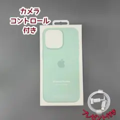 純正互換iPhone16promaxシリコーンケース カメラ アクアマリン