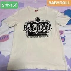 BABYDOLL Tシャツ Sサイズ 王冠ロゴ 半袖 クリーム色のサムネイル