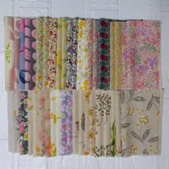 ⑨綿、綿麻生地ハギレまとめ売り　約15×15cm　46枚セット