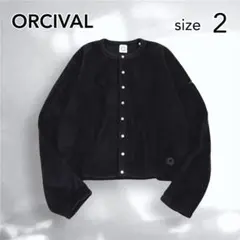 ORCIVAL　オーシバル　フリース　クルーネック　カーディガン　ブラック　2