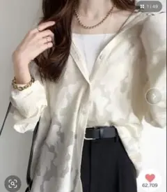 【mily bilet】シアージャガード花柄2wayシャツのサムネイル