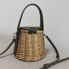 ZARA★カゴバッグ　カーキ