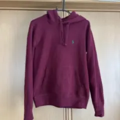 「ご予約済みです」ポロ刺繍 ワインレッド パーカー