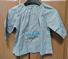 スモック 幼稚園 保育園 長袖 遊び着 水色 エプロン