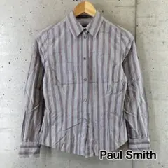 ポールスミス ブラック ポケット付 長袖シャツ ストライプ レディース 40