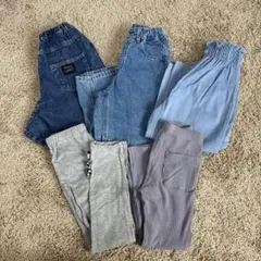 GUバレルレッグジーンズ　他ボトムス5点セット
