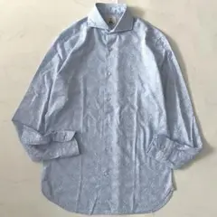 美品 GUY ROVER ペイズリー 長袖 シャツ 青 ブルー M ホリゾンタル