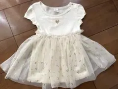H&M ベビー ワンピース 9-12M ホワイト チュールスカート付き