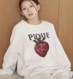 ジェラートピケ メランジストロベリージャガードプルオーバー オフホワイト