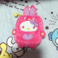 ハローキティ ウサギ耳付きマスコットピンク