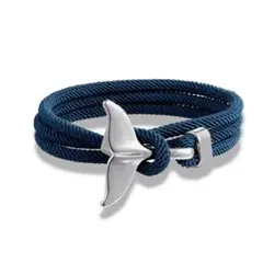 【男女兼用】マリンロープブレスレット UMI Nautic 魚のヒレ ブルーのサムネイル