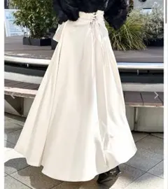 INGNI バックレースアップフレアスカート ライトベージュ