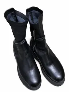 【美品】sacai ブラックソックスレザー ブーツ　40のサムネイル