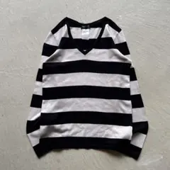 00s~ agnes b. border l/s 太ボーダー ロンt 白 - メルカリ