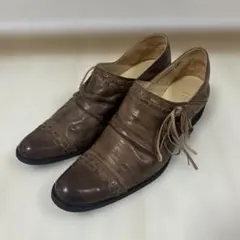 ブラウンレザー レースアップシューズ