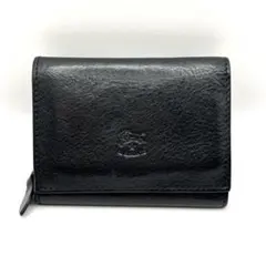 【極美品】IL BISONTE イルビゾンテ 三つ折り財布 レザー ブラック 黒