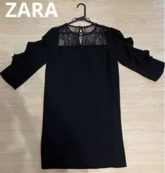 【美品】ZARA ザラ　レースワンピース　ブラック　黒