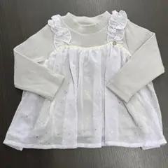 petit main キラキラチュール付きトップス　90サイズ