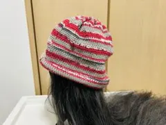 【値下げ】ビーニー　クロシェハット　クラッシャーハット　ニット帽　ハンドメイド