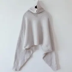 タートルネック バックオープンニット 【LL】 ショート丈 クロップドニット