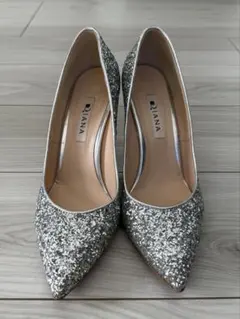 DIANA シルバー グリッターハイヒール 24.0cm
