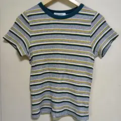LOWRYS FARM ローリーズファーム　ボーダー リブTシャツ Lサイズ
