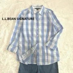 L.L.BEAN SIGNATURE チェックシャツ　水色 サイズ…2のサムネイル